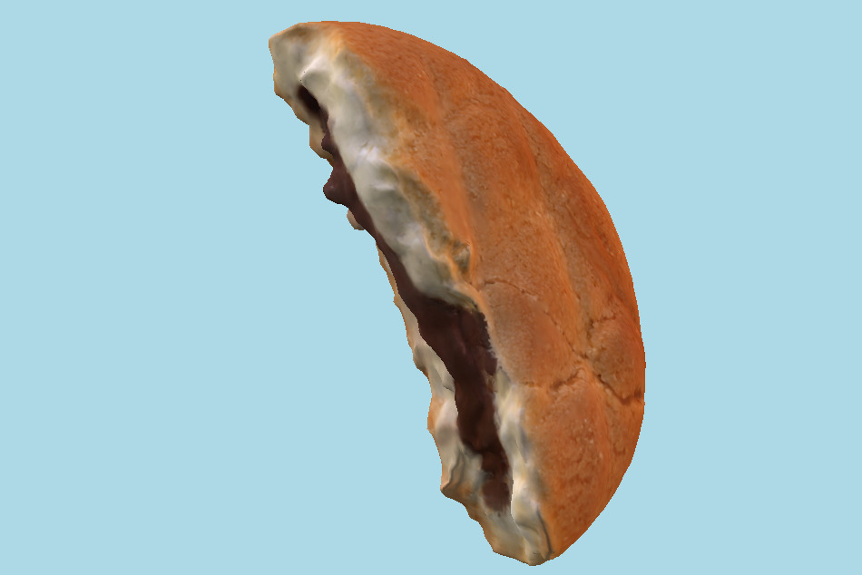 Chocolate Cookie Half 3d model